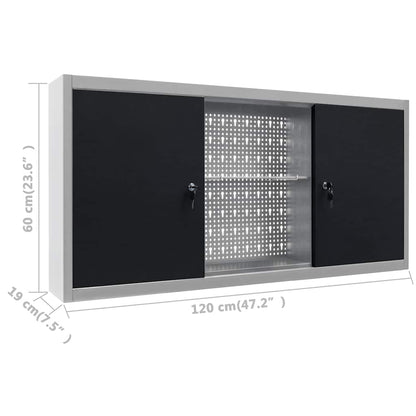 vidaXL Workbench with Three Wall Panels and One Cabinet 3