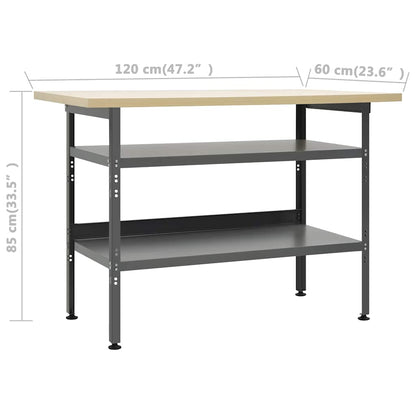 vidaXL Workbench with Three Wall Panels and One Cabinet 6