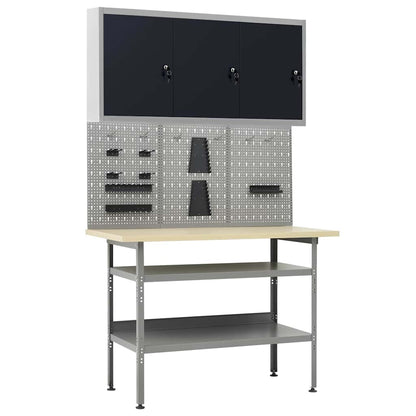 vidaXL Workbench with Three Wall Panels and One Cabinet 1