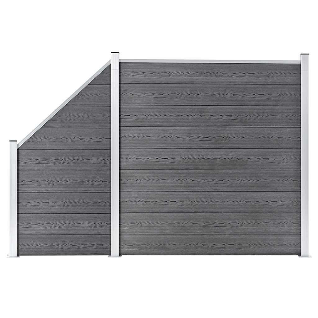 vidaXL WPC Fence Set 273x186 cm Grey
