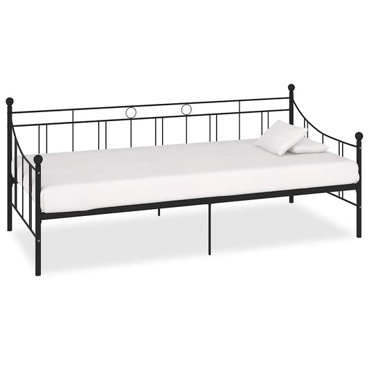 DayBed Frame without Mattress Metal 90x200 cm Black