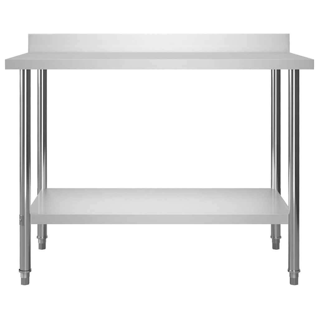 vidaXL Kitchen Work Table with Overshelf 120x60x120 cm Stainless Steel 6