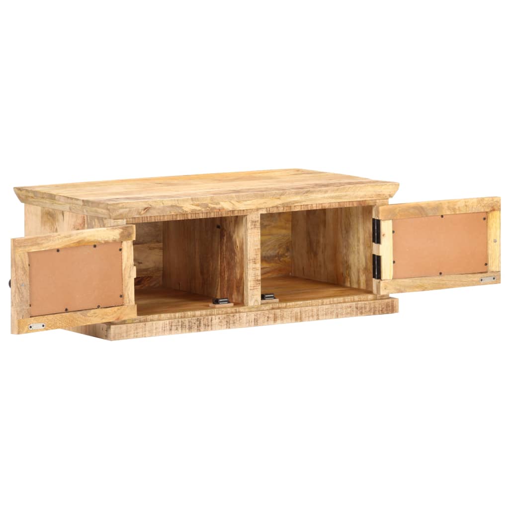vidaXL Coffee Table | Natural Wood | Solid Mango Wood and Natural Cane 2