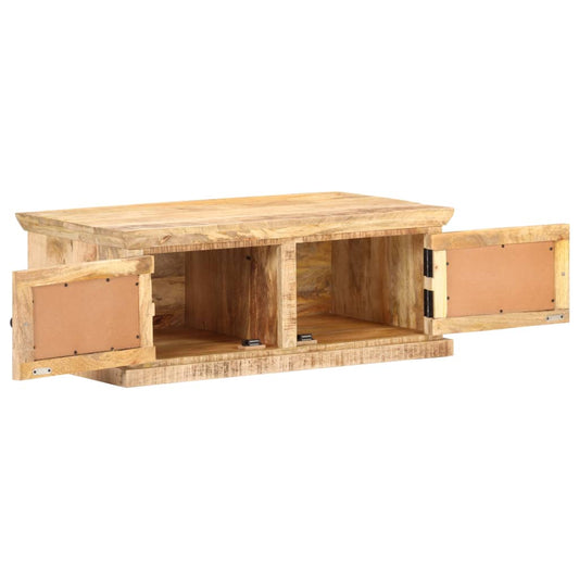 vidaXL Coffee Table | Natural Wood | Solid Mango Wood and Natural Cane 2