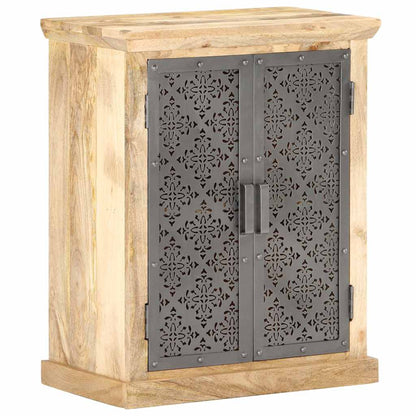 289094 vidaXL Sideboard with Steel Doors 60x35x75 cm Solid Mango Wood 1