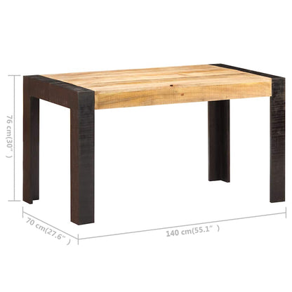 289654 vidaXL Dining Table 140x70x76 cm Solid Rough Mango Wood 6