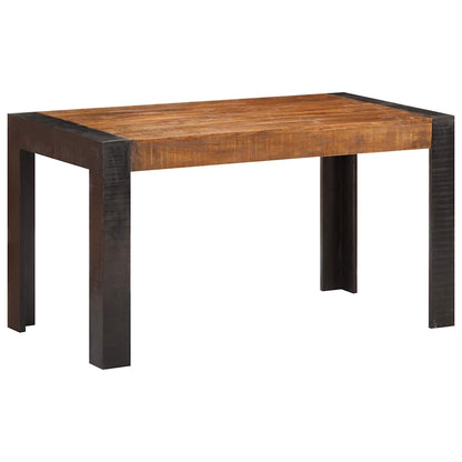289655 vidaXL Dining Table 140x70x76 cm Solid Rough Mango Wood 1