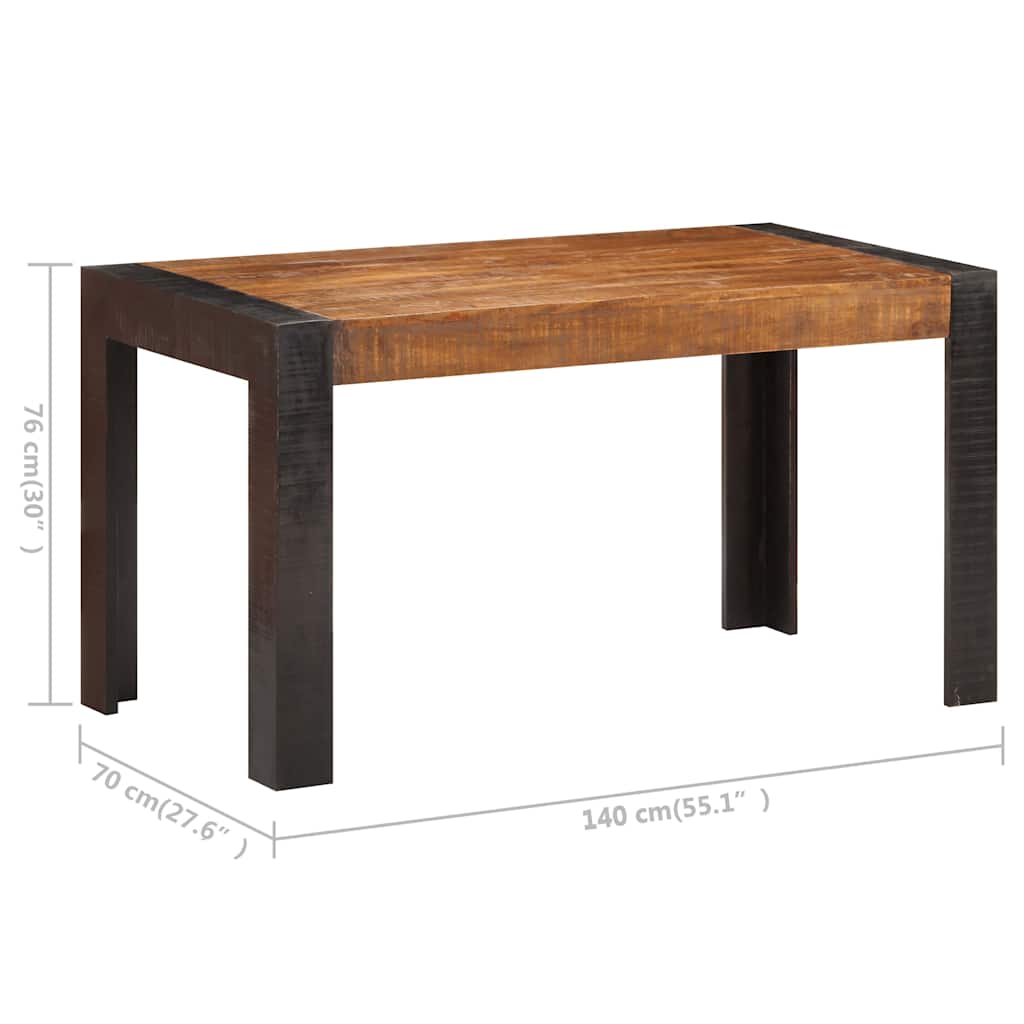 289655 vidaXL Dining Table 140x70x76 cm Solid Rough Mango Wood 6