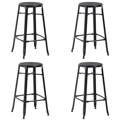 vidaXL Bar Stools 4 pcs Black Steel 1