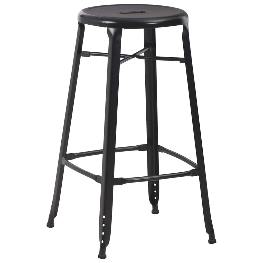 vidaXL Bar Stools 4 pcs Black Steel 2