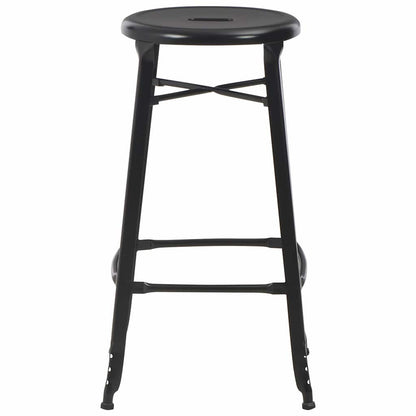 vidaXL Bar Stools 4 pcs Black Steel 3