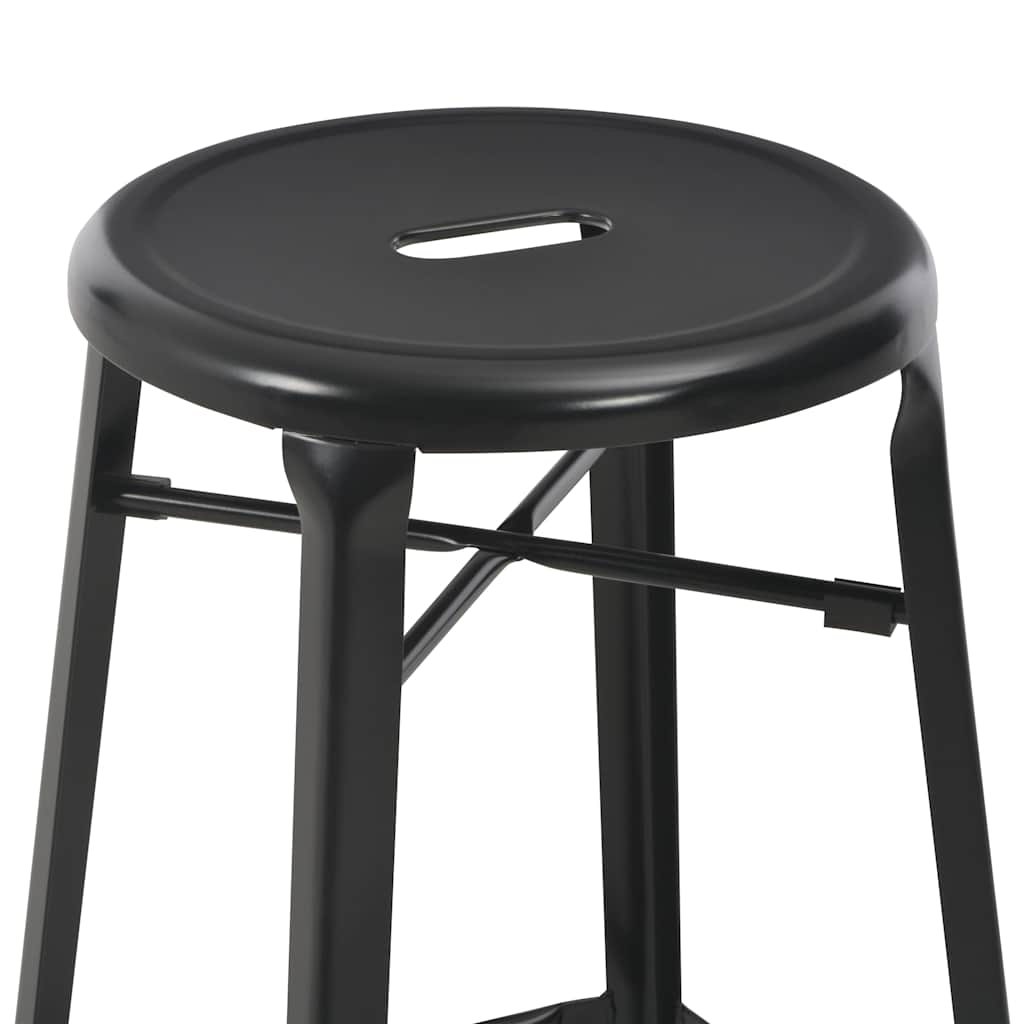 vidaXL Bar Stools 4 pcs Black Steel 5