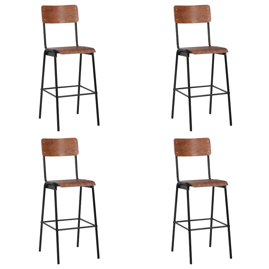 vidaXL Bar Stools Solid Plywood Steel
