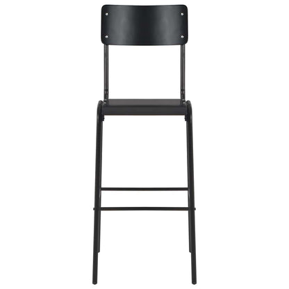 vidaXL Bar Stools 4 pcs Black Solid Plywood Steel 3