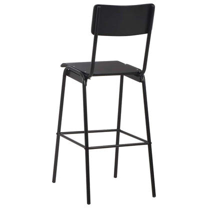 vidaXL Bar Stools 4 pcs Black Solid Plywood Steel 4