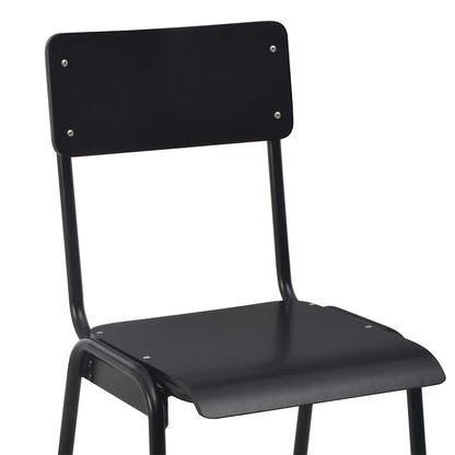vidaXL Bar Stools 4 pcs Black Solid Plywood Steel 6