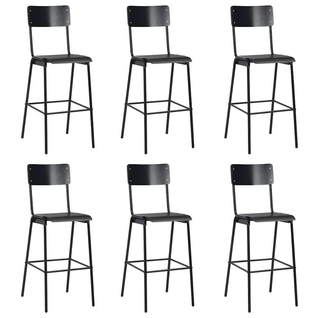 vidaXL Bar Stools Solid Plywood Steel