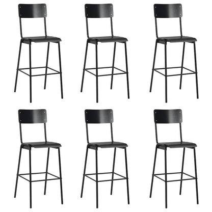 vidaXL Bar Stools Solid Plywood Steel