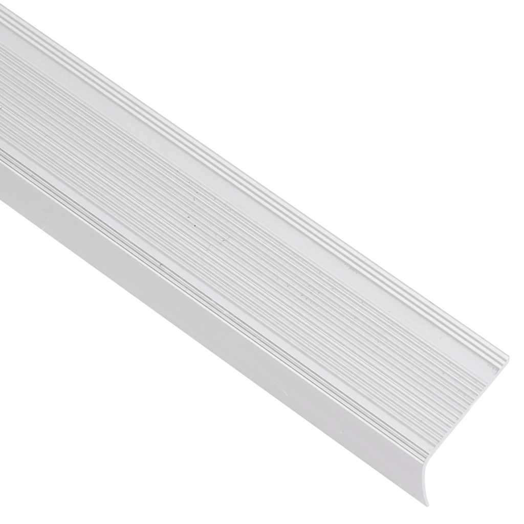 Stair Nosings 10 pcs 67 x 3 x 2 cm Aluminium Silver 90 cm (15 pcs) Tape