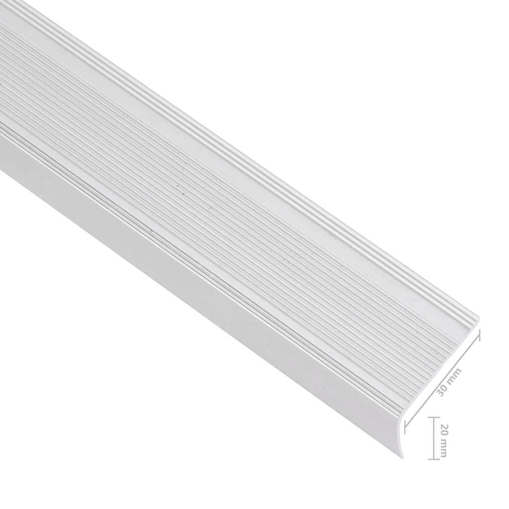 Stair Nosings 10 pcs 67 x 3 x 2 cm Aluminium Silver 90 cm (15 pcs) Tape