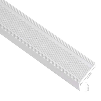 Stair Nosings 10 pcs 67 x 3 x 2 cm Aluminium Silver 90 cm (15 pcs) Tape