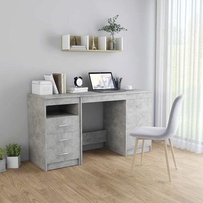 Desk 140x50x76 cm Engineered Wood Concrete grey