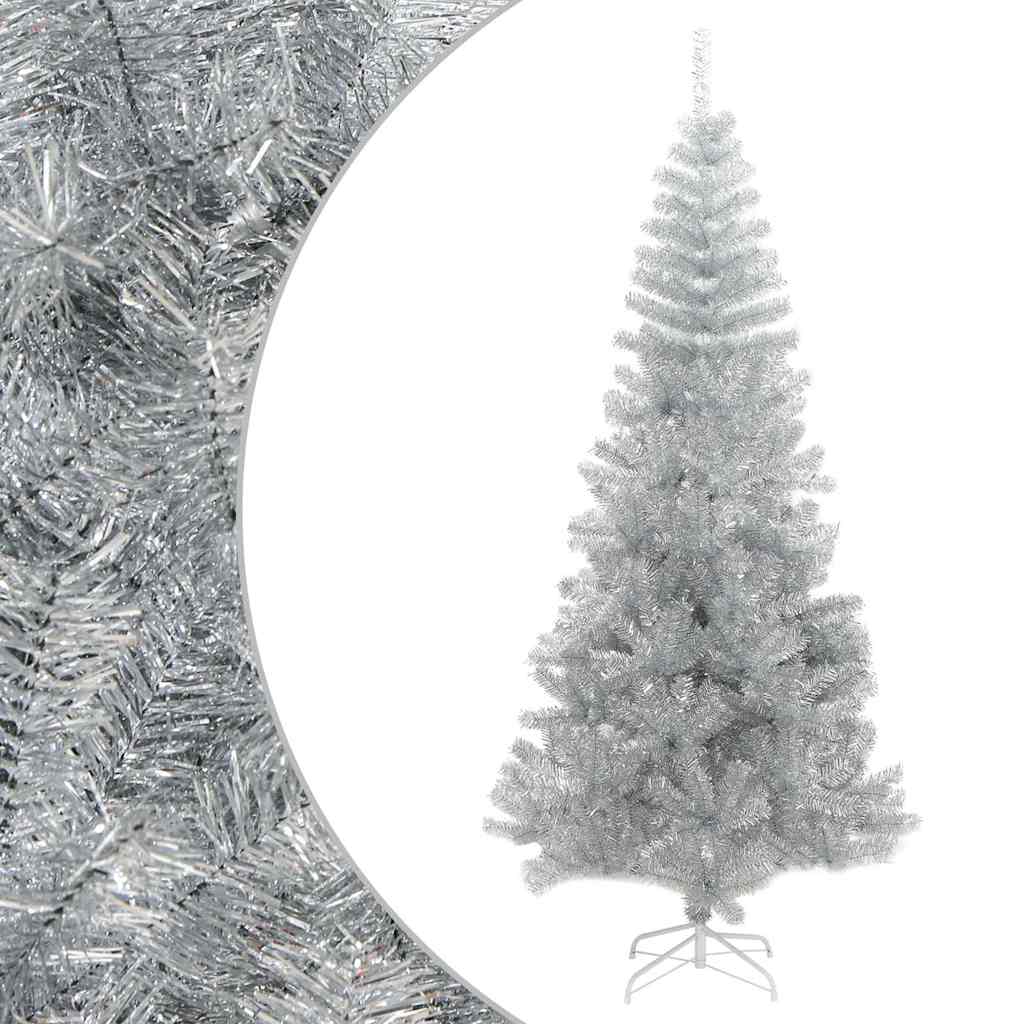 vidaXL Artificial Christmas Tree with Stand Silver 210 cm PET 1