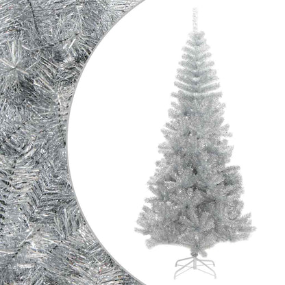 vidaXL Artificial Christmas Tree with Stand Silver 210 cm PET 1
