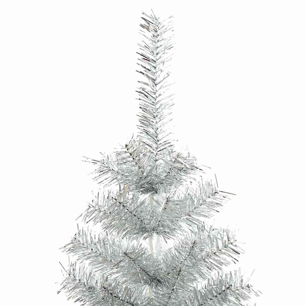 vidaXL Artificial Christmas Tree with Stand Silver 210 cm PET 3