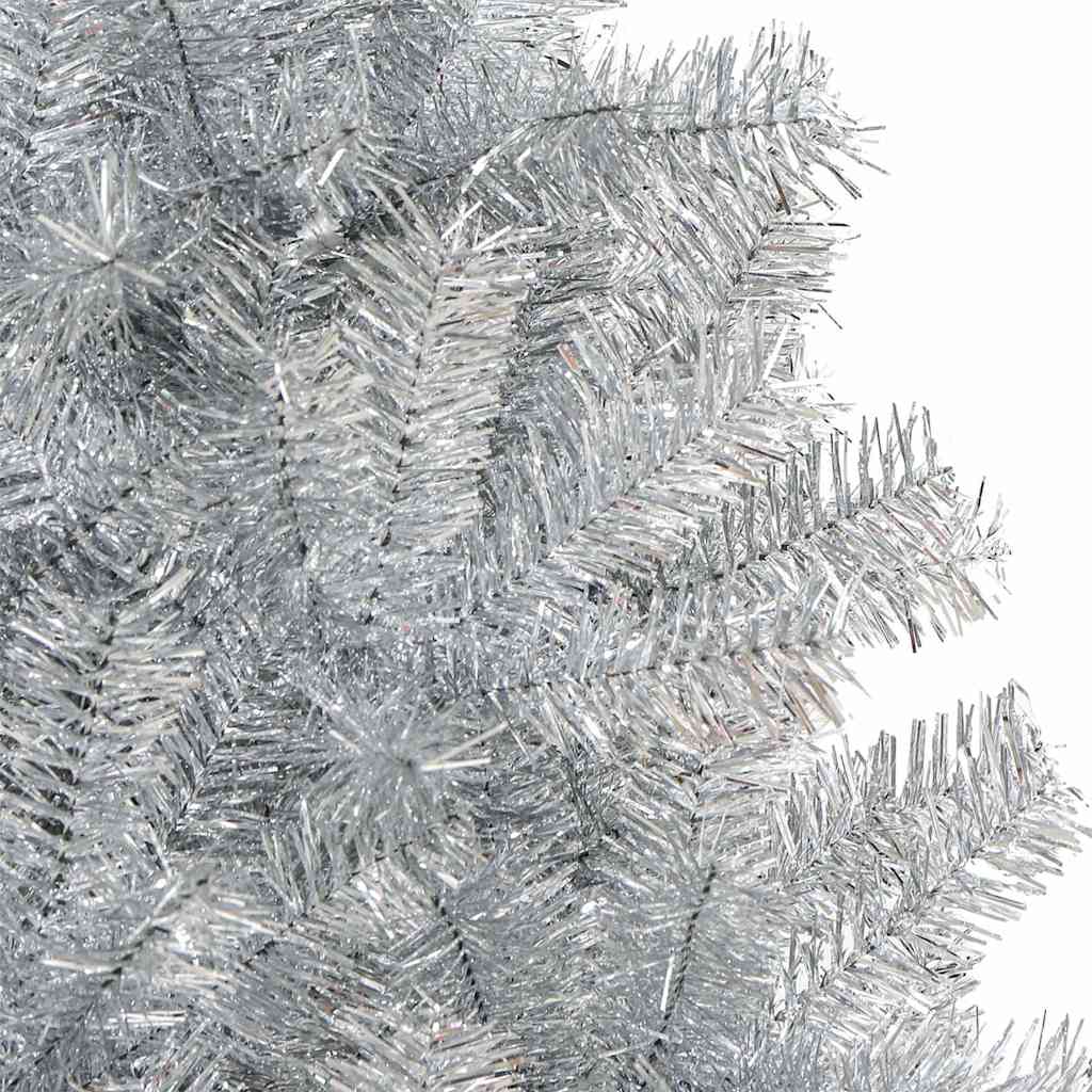 vidaXL Artificial Christmas Tree with Stand Silver 210 cm PET 4