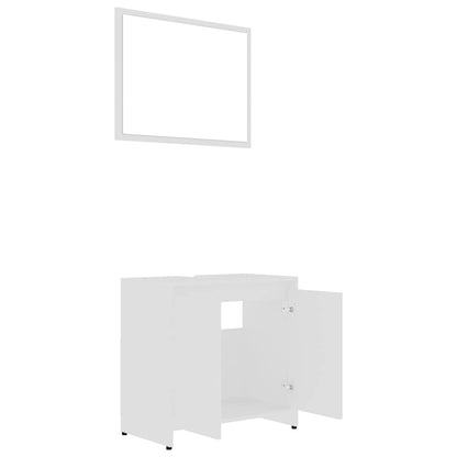 2 Piece Bathroom Furniture Set Engineered Wood White