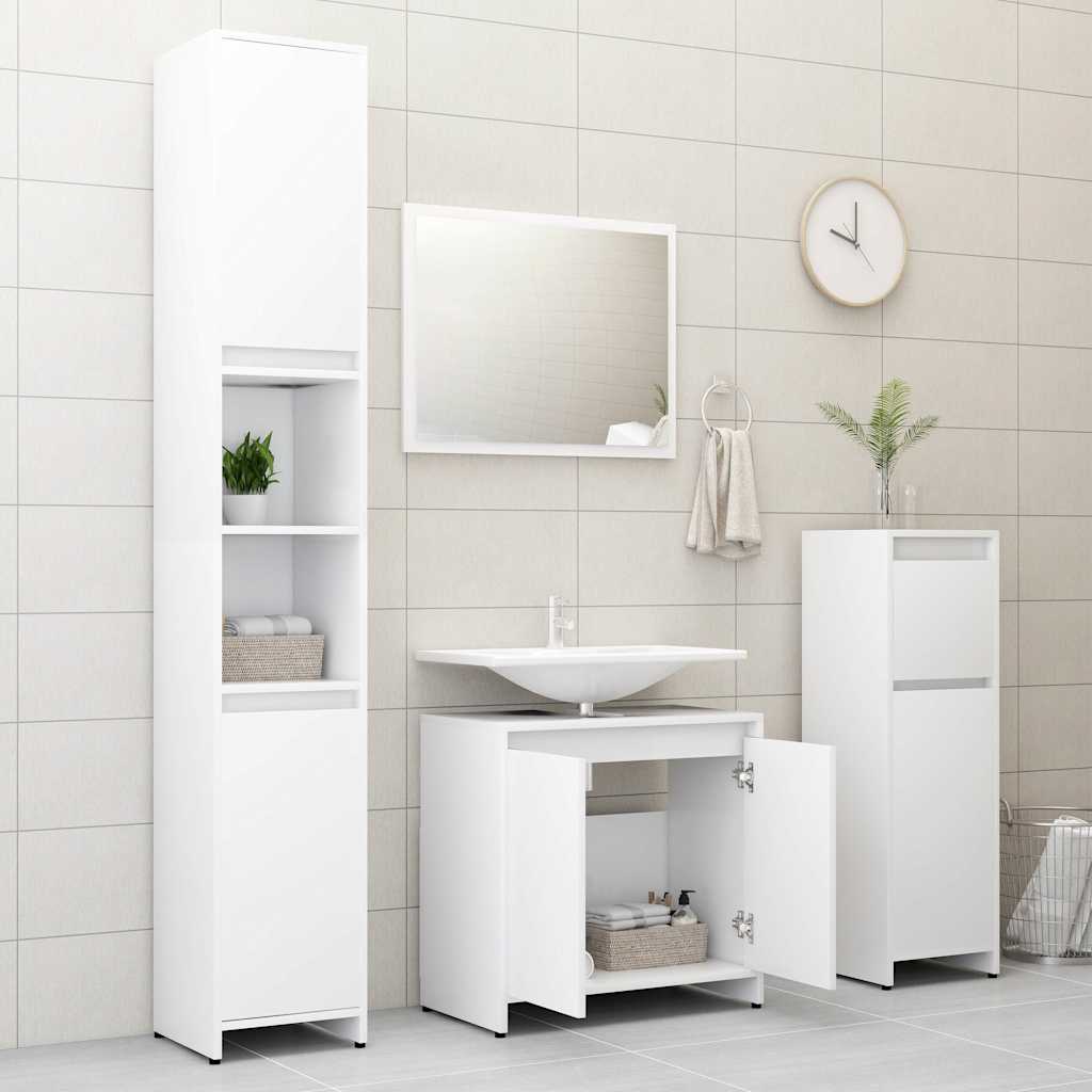 2 Piece Bathroom Furniture Set Engineered Wood White