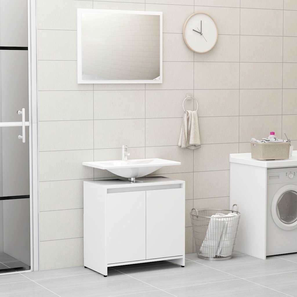 2 Piece Bathroom Furniture Set Engineered Wood White