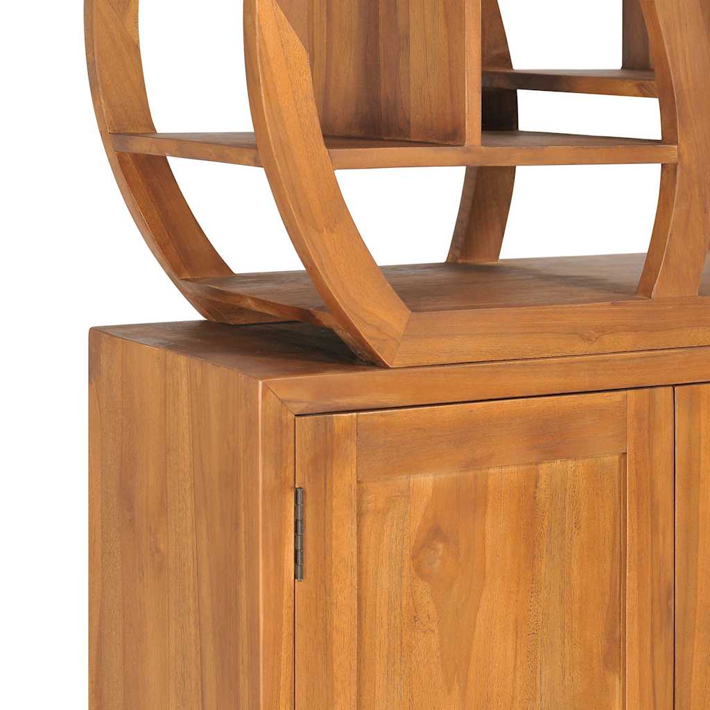 320774 vidaXL Cabinet with Yin Yang Shelf 70x30x130 cm Solid Teak Wood 6