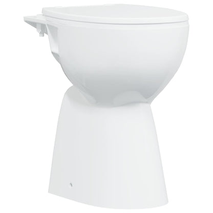 vidaXL Rimless Toilet 7 cm Extra Height Soft Close Ceramic White 2