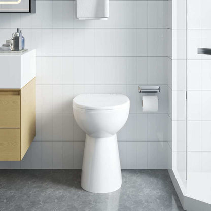 vidaXL Rimless Toilet 7 cm Extra Height Soft Close Ceramic White 4