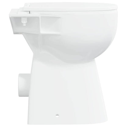 vidaXL Rimless Toilet 7 cm Extra Height Soft Close Ceramic White 6