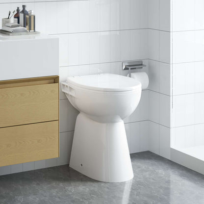 vidaXL Rimless Toilet 7 cm Extra Height Soft Close Ceramic White 3