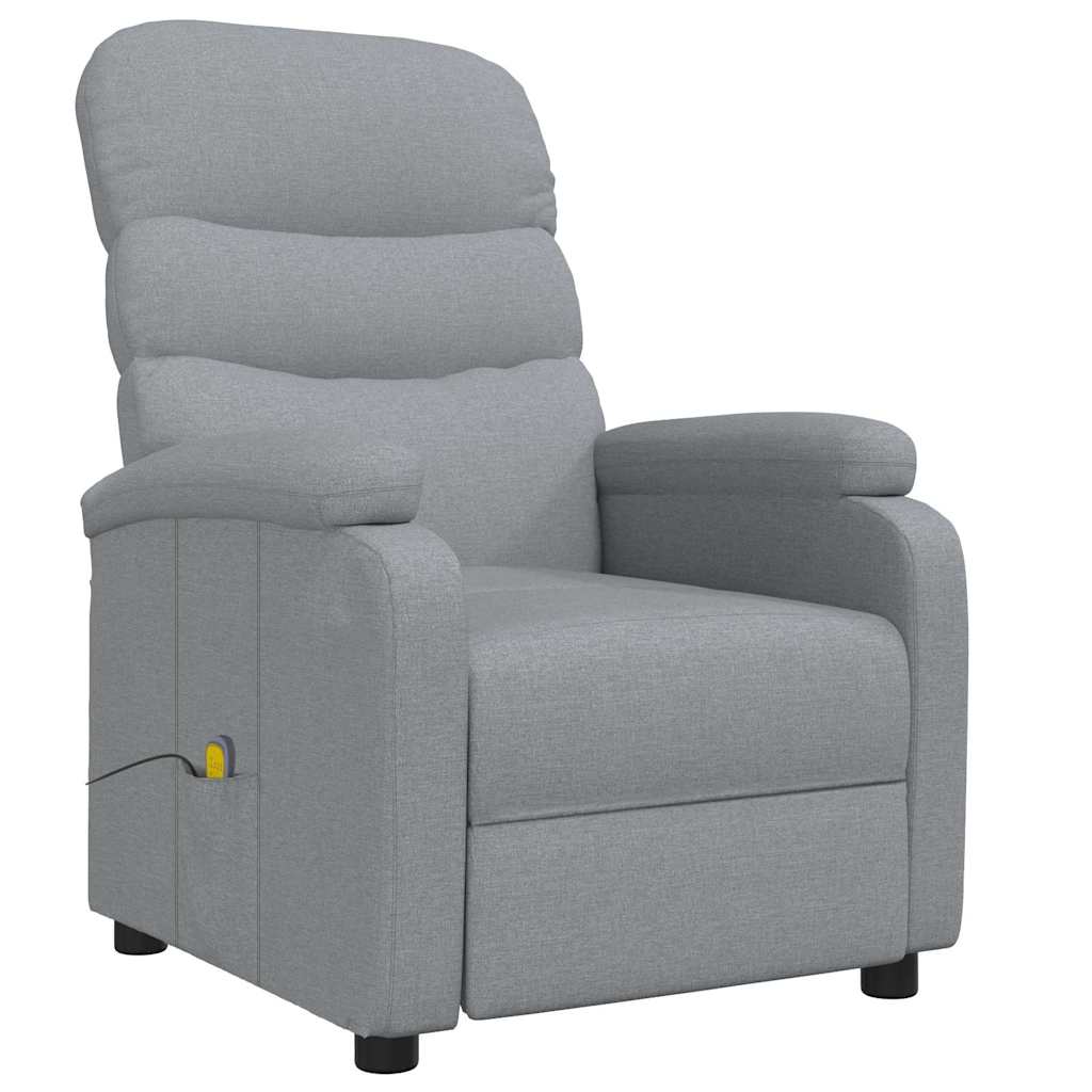 vidaXL Massage Chair Light Grey Fabric 2