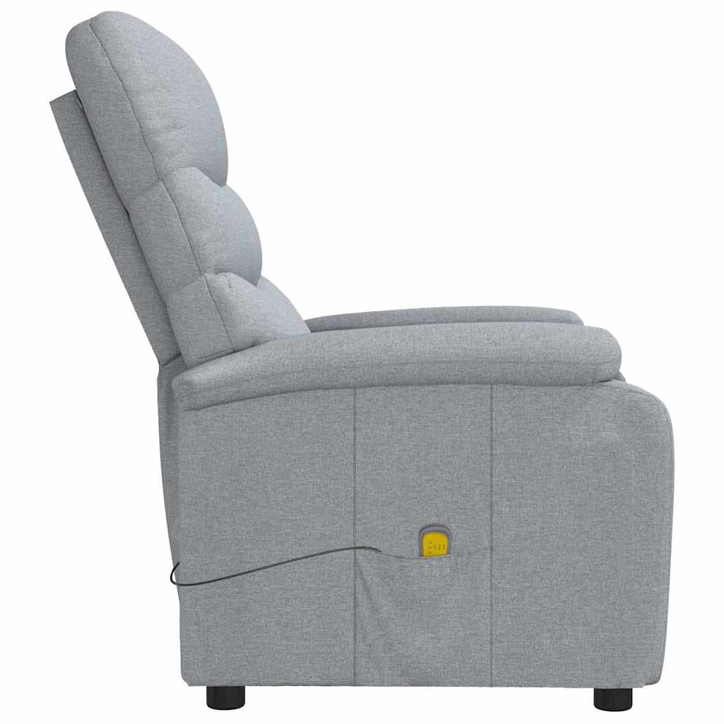 vidaXL Massage Chair Light Grey Fabric 5