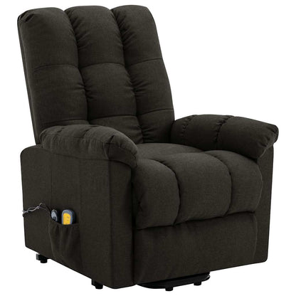 Stand-up Massage Recliner Fabric Dark brown