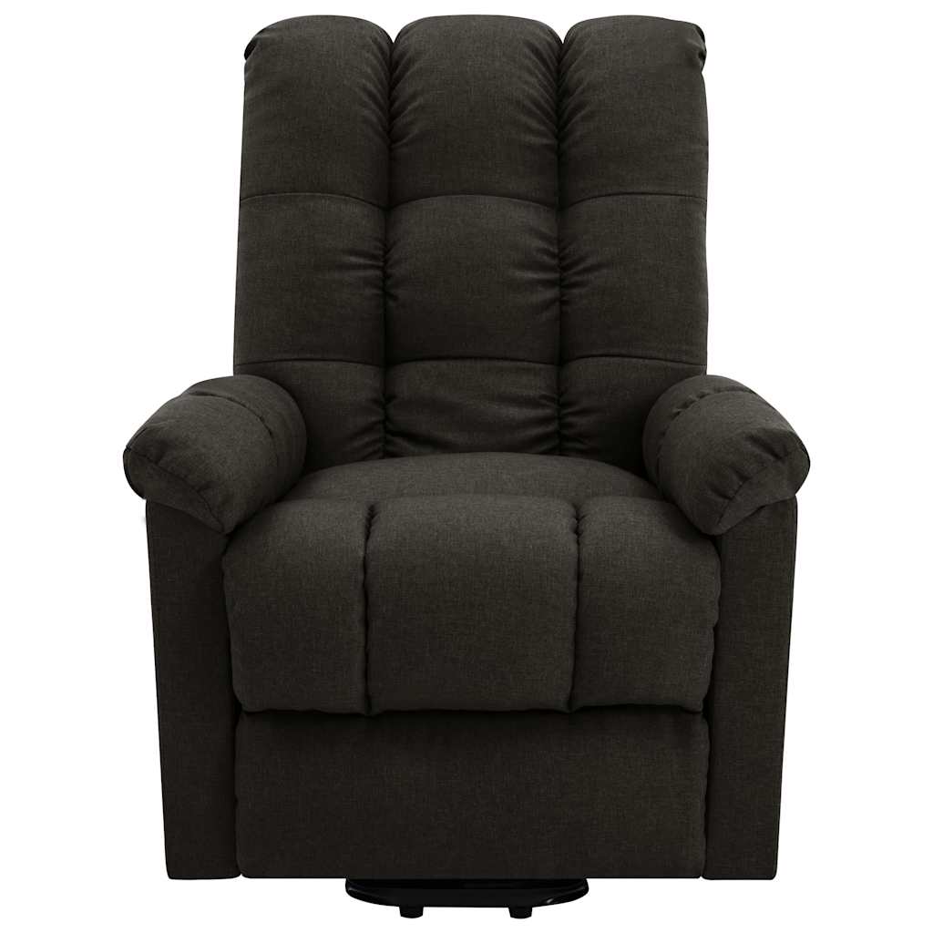 Stand-up Massage Recliner Fabric Dark brown
