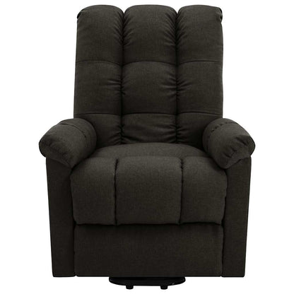 Stand-up Massage Recliner Fabric Dark brown