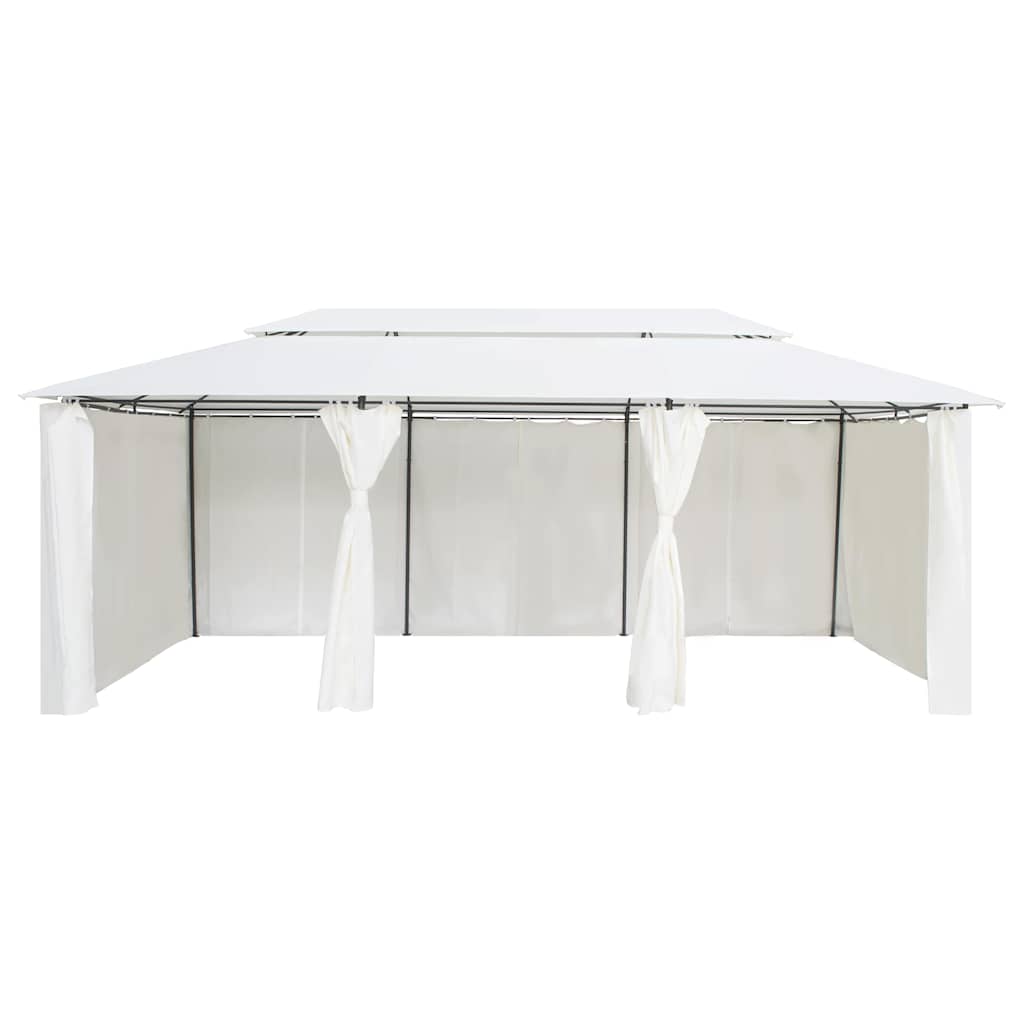vidaXL Gazebo with Curtains 600x298x270 cm White 180g/m² 3