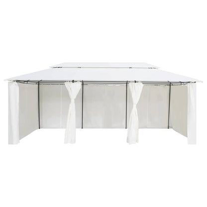 vidaXL Gazebo with Curtains 600x298x270 cm White 180g/m² 3