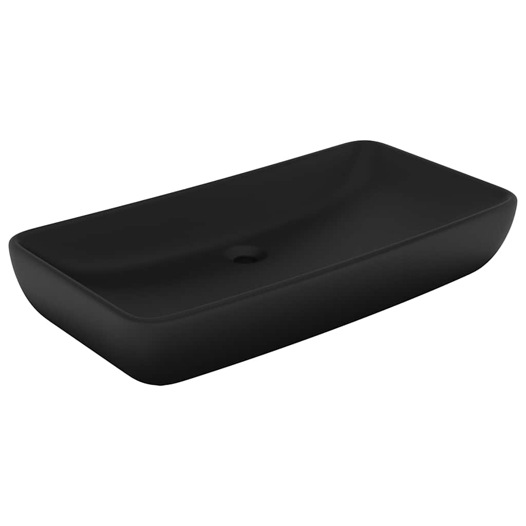 Ceramic Bathroom Sink Basin Rectangular Matte black