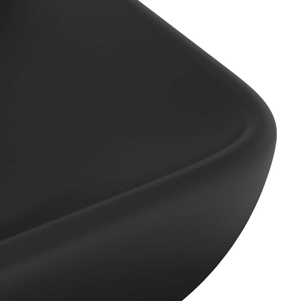 Ceramic Bathroom Sink Basin Rectangular Matte black