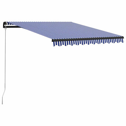vidaXL Manual Retractable Awning 300x250 cm Blue and White 1