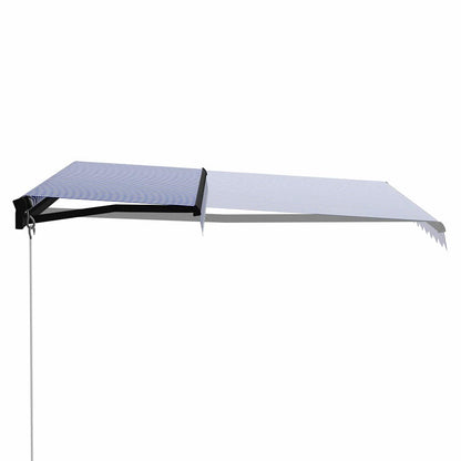 vidaXL Manual Retractable Awning 300x250 cm Blue and White 2