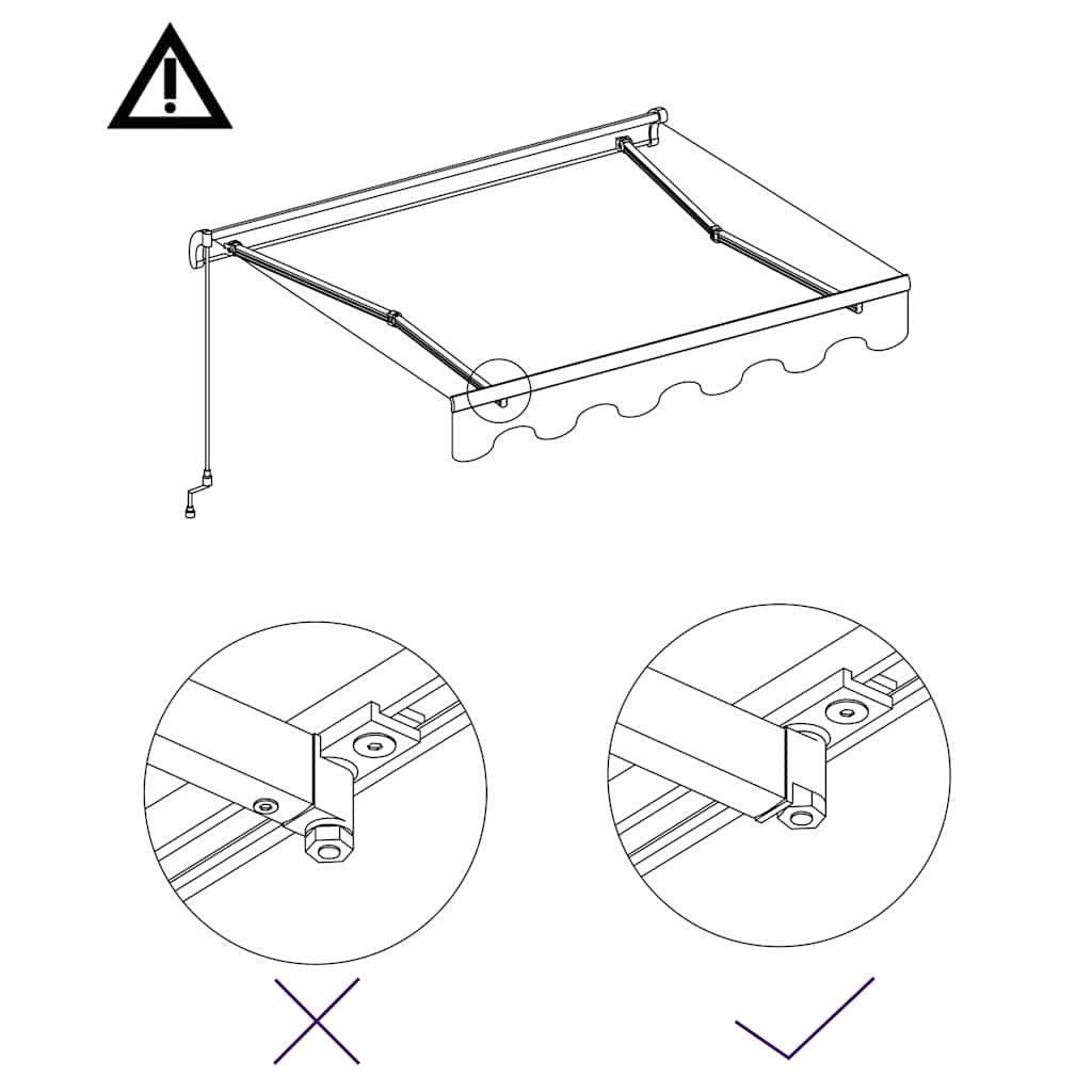 vidaXL Manual Retractable Awning 300x250 cm Blue and White 6